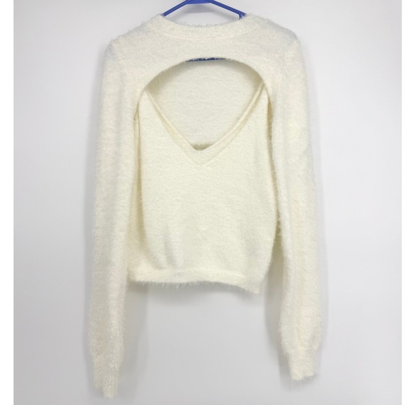 BP. Womens Fuzzy Knit Shrug and‎ Tank Top Sweater Set Ivory Size M